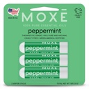 MOXE Peppermint Essential Oil Nasal Inhaler, Therapeutic No-Mess Aromatherapy, Cooling, Refreshing, Invigorating, Uplifts Mood and Positivity, Pure and Undiluted, Made in USA (3 Pack)