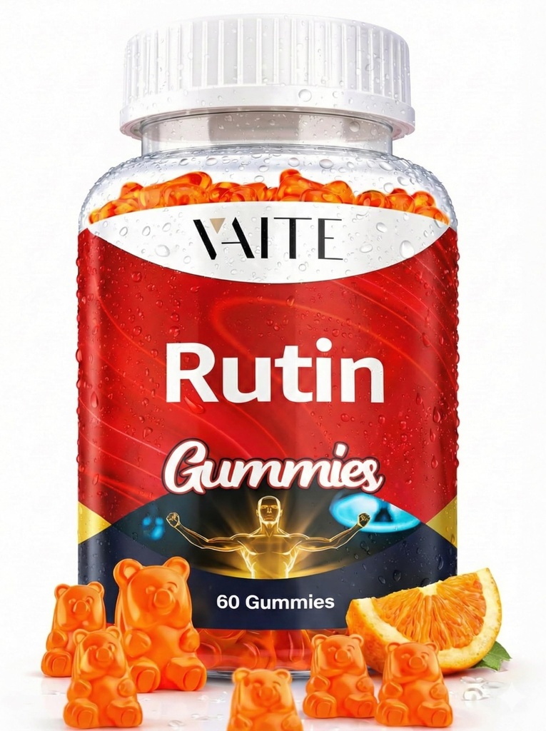 Rutin Supplement 500mg - Sophora Japonica Extract with Bioflavonoids - Antioxidant & Wellness Chewables for Daily Use - Plant-Based Flavonoid Complex - Supports General Well-Being - 60 Vegan Gummies