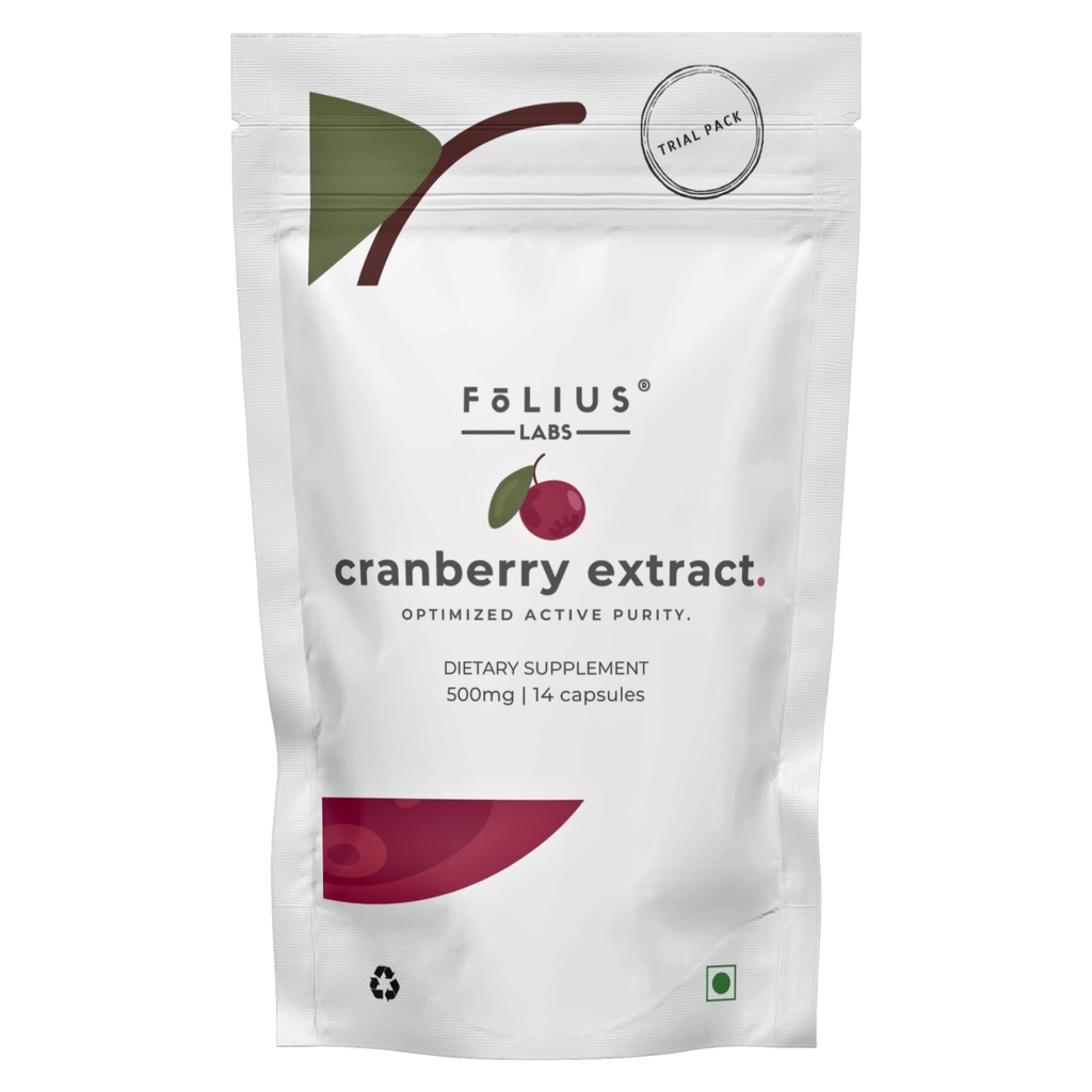 FOLIUS LABS Clean Label Cranberry Extract 25% – (Trial Pack) | Antioxidant Rich Supplement