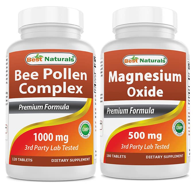 Best Naturals Bee Pollen Complex 1000 mg & Magnesium Oxide 500 mg