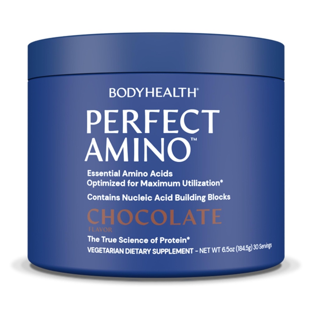 BodyHealth PerfectAmino Powder - BCAA και EAA σκόνη για την προετοιμασία και τη μετά την προπόνηση - Amino Acid Energy Drink για άνδρες και γυναίκες για την υποστήριξη Lean μυών και αποκατάστασης - Σοκολάτα - 30 Υπηρεσίες