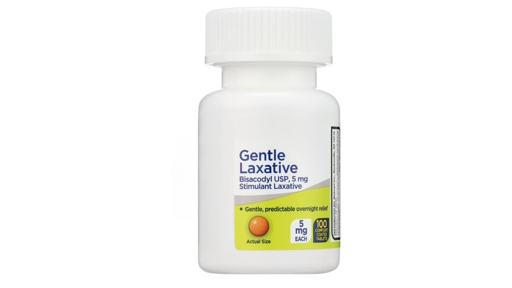 SEDLAV Bisacodyl USP Constipation Relief Gentle Laxative Tablets, 5 mg, 100 Count, Sticker