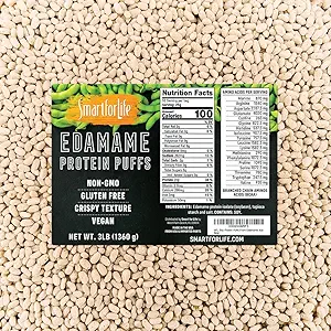 Smart for Life Soy Protein Puffs from Edamame - High Protein Zero Sugar Soy Protein Isolate Puffs - 20 Grams Protein Snacks - Non-GMO, Gluten-Free - 3 Pound Box - 53 Servings - Soy Puffs…