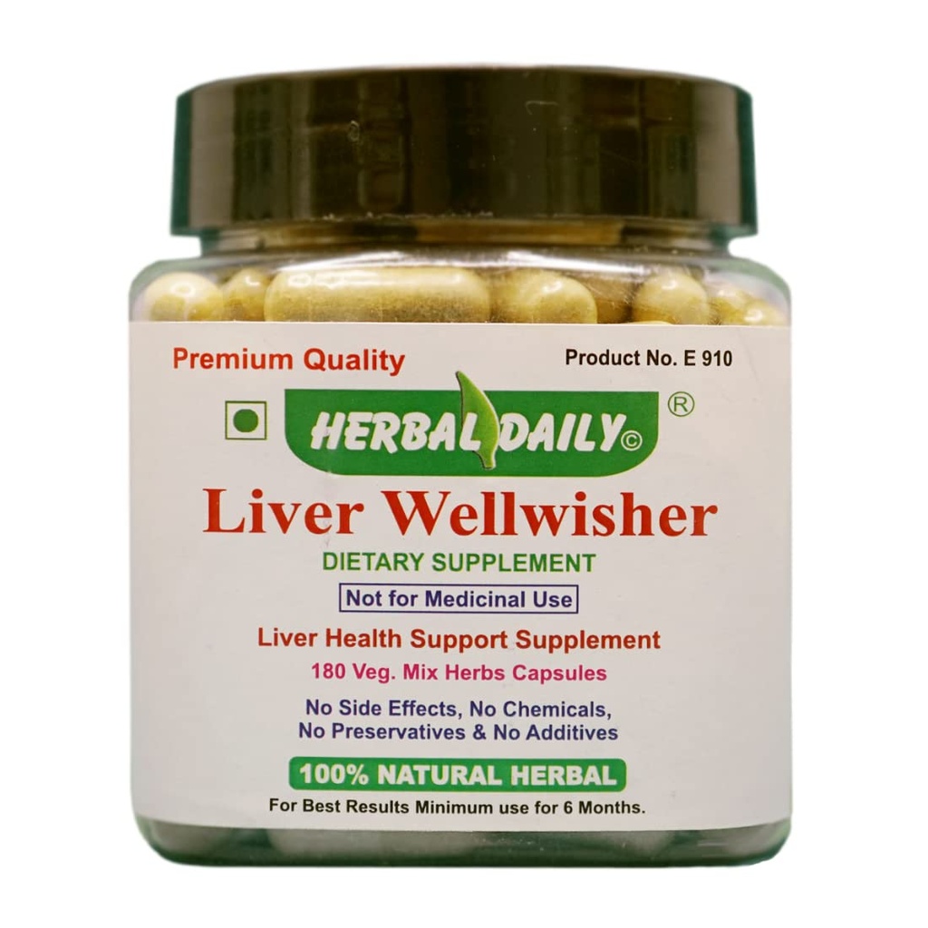 Liver Wellwisher 180 Capsule Liver Supplement Beneficial in Liver Cleanse Body Detox & Repair Support Overall Health Wellness 180 Days Supply | Supports Immunity & Digestive Health