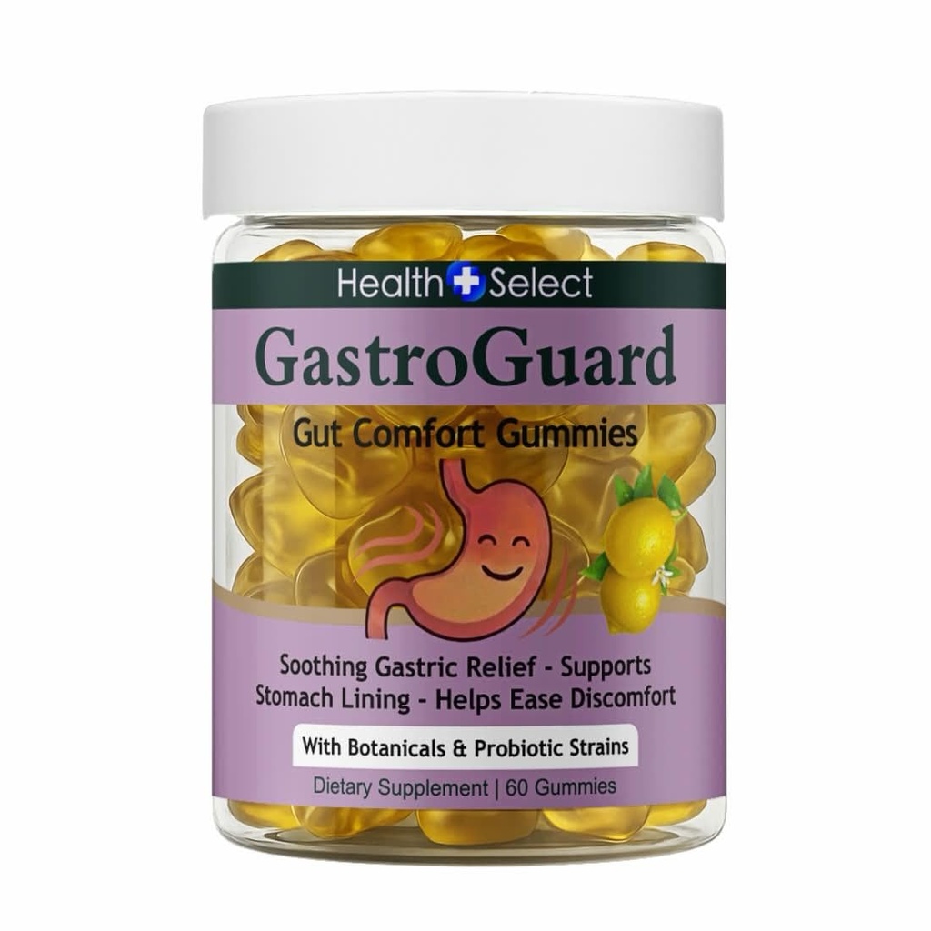 GastroGuard Gut Relief Gummies - Natural Soothing Support for Stomach Lining, Acid Reflux & Heartburn Relief - Ginger, Marshmallow Root & Slippery Elm - Non-GMO, Vegan, 60 Gummies