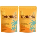 Tanning Gummies with Astaxanthin for Women and Men | Sunless Tanning Supplement with Beta Carotene, Lycopene, Collagen & Vitamins | Skin Radiance & Hydration | Vegan & Sugar Free - 120 Count