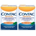 Contac Cold & Flu Medicine, Powerful, Multi-Symptom Relief, Pain, Fever, Sore Throat, Body Aches, Sneezing, Runny Nose & Cough, Flu & Cold Medicine for Adults & Kids 12+, 24 Count Liquid Gels, 2 Pack