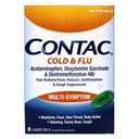 Contac Cold & Flu Medicine, Multi-Symptom Relief for Fever, Sore Throat, Runny Nose & Cough, 8 Liquid Gels