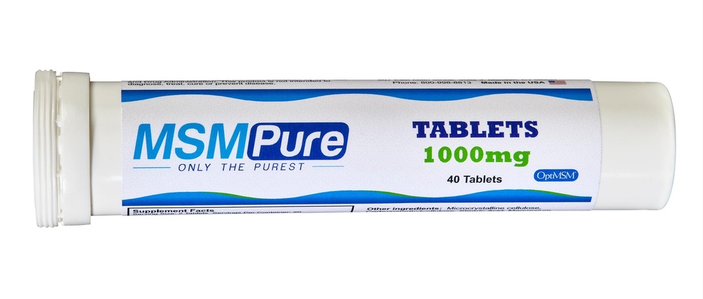 KALA HEALTH MSMPure MSM Tablets – 1,000 mg US-Made MSM per Tablet for Joint Health, Skin Appearance, Hair & Nail Support – Coated for Easy Swallowing, Tasteless – 40 Count Travel Size