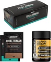 ONNIT Premium Alpha Brain Bundle - Nootropic Brain Supplement (30 Count) for Focus, Recentation & Memory + Total Human Day and Night Vitamin Packs for Men and Women (30-Day Supply)