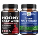 Bundle of Horny Goat Weed for Men with Black Maca Root, Tongkat Ali, Saw Palmetto & Panax Ginseng Extract and Saw Palmetto with Beta Sitosterol for Men's Health & Better Bladder Control Restoring Hair