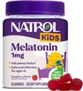 Natrol παιδιά μελατονίνη Gummies 1mg, παιδική μελατονίνη για ξεκούραστο ύπνο, 60 Raspberry-Flavored Gummies ύπνου, 60 ημέρες εφοδιασμού