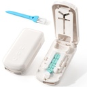 Pill Cutter 1/2 1/3 1/4, Precision Pill Splitter for Small & Large Pills, Adjustable Centering Slot, Dual Safety Blades, 3-in-1 Tablet Cutter, Portable & Easy to Use