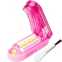 Pill Cutter Splitter for Small and Tiny Pills, Precision Cutting for Tablets - Accurately Cuts Multiple Pills at Once. Sharp Blade with Safety Guard (Pink)