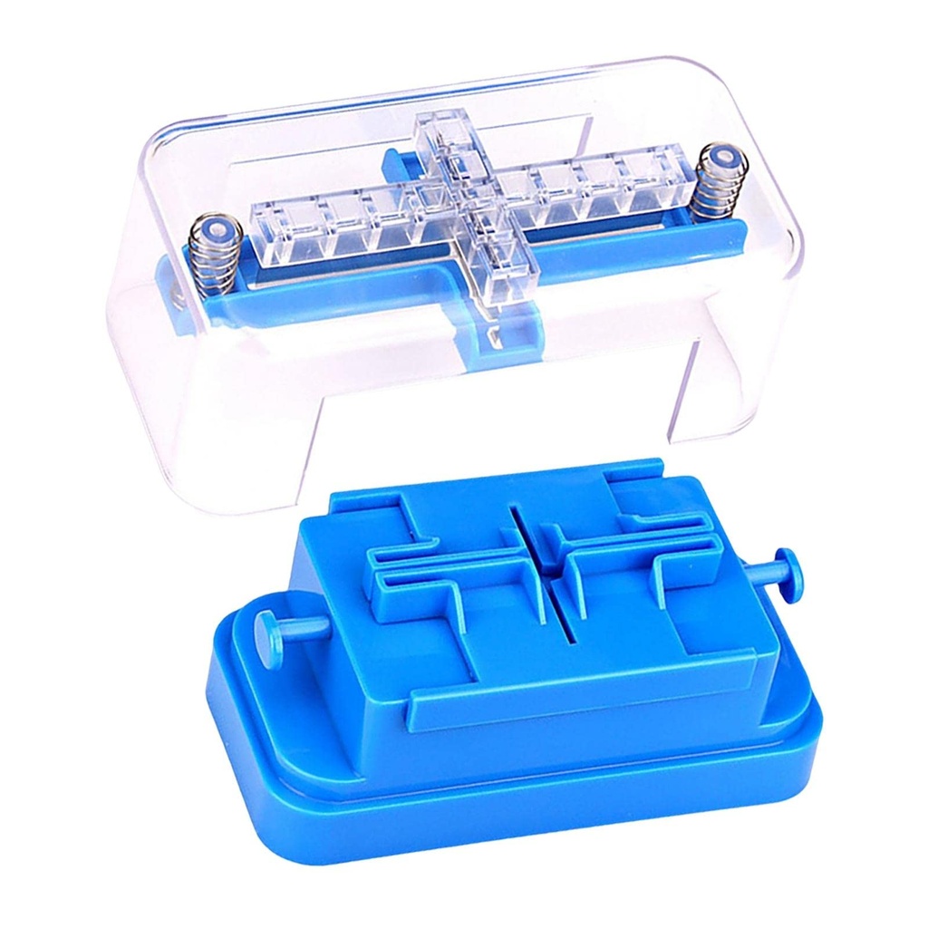 harayaa Adjustable Pill Cutter for 1/4 and 1/2 Doses, Stainless Steel Blade with Guard, Portable Tablet Splitter for Round and Oblong Pills, Blue