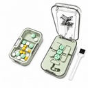Safe Pill Splitter - Accurate & Even Cut, Hidden Sharp Blade, Easy to Open, Durable Tablet Cutter for Small & Large Pills, Perfect for Travel & Daily Use (Green)