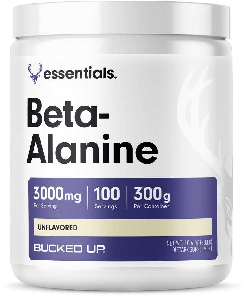Bucked Up Beta Alanine 300mg σκόνη, μη-GMO, χωρίς γλουτένη, χωρίς γεύση (100 σερβιέτες)
