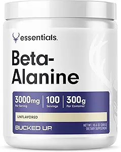 Bucked Up Beta Alanine 300mg Powder, Non-GMO, Gluten-Free, Unflavored (100 Servings)