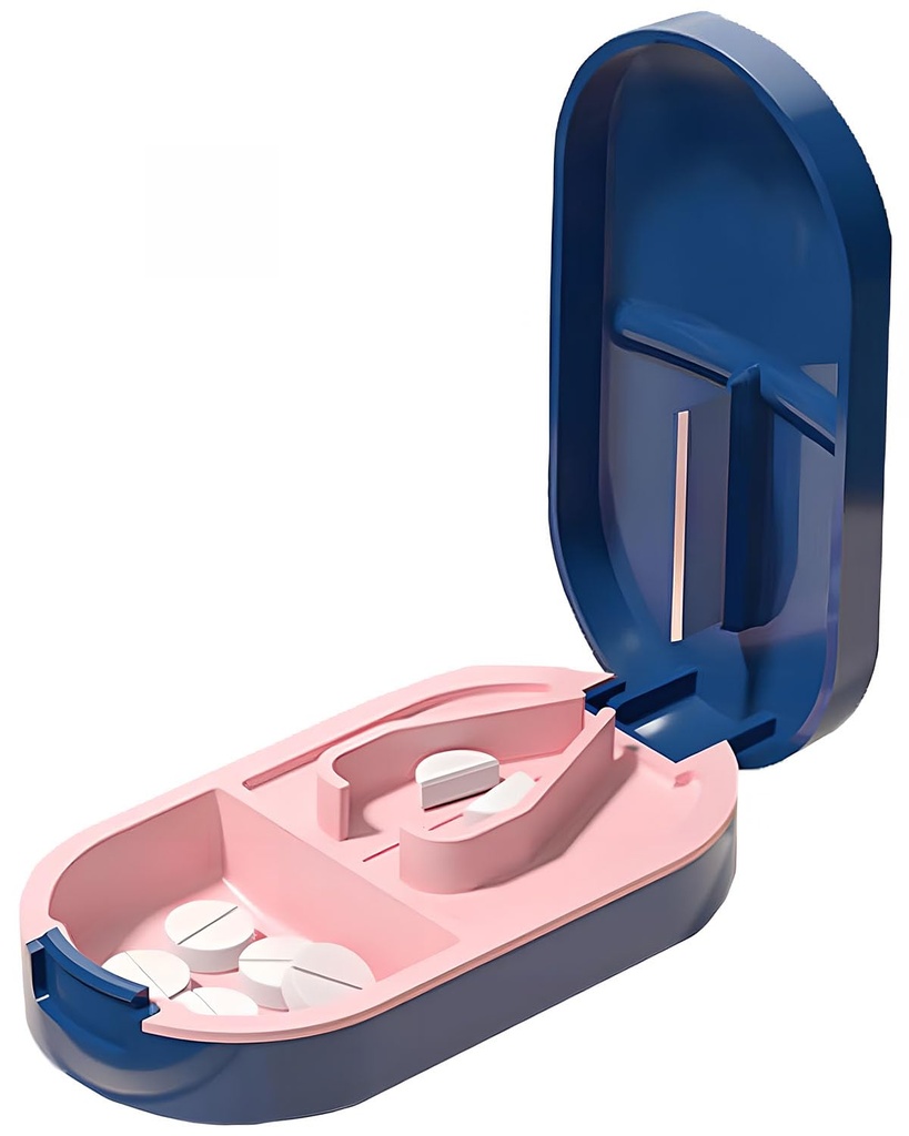 2 in 1 Pill Cutter Detachable Nonslip V-Shaped Pad Compact Travel-Friendly Design