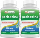 Best Naturals Βερβερίνη 500mg 120 κάψουλες - Υποστηρίζει την Ανοσολογική λειτουργία, Καρδιαγγειακή & Γαστρεντερική λειτουργία (120 κόμης (πακέτο του 2)