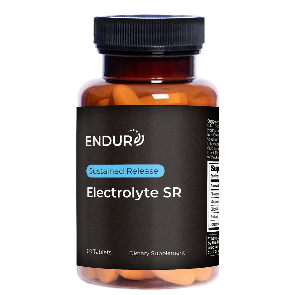 ENDUR - Electrolyte - SR (Sustained Release) Hydration Support, Sugar Free, Easy-Swallow - Gentle on Stomach - Optimal 4–6 Hour Hydration Support - Sports Certified - 60 Tablets