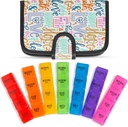 Vive Weekly Pill Organizer 4 Times a Day - 7 Days Pill Boxes for Morning, Noon, Evening, Night - Extra Large Medicine, Vitamin & Supplement Dispenser with Premium Leather Case