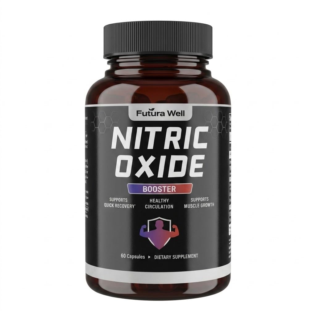 Nitric Oxide Booster Capsules with L-Arginine & L-Citrulline, Nitric Oxide Supplement for Men & Women, Blood Flow Support, Circulation & Workout Performance Support, NO2 Pump Formula, 60 Capsules