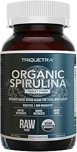 Βιολογικά δισκία Spirulina (360 Tablets) - Κατασκευασμένα με Parry® Spirulina, The Best Spirulina in The World, Highest Nutrient Density - Μη-Iαδιενεργές, 3 Οργανικές Πιστοποιήσεις (90 Services)