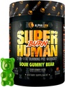 ALPHA LION Superhuman Burn – 2 in 1 Μεταβολισμός Booster Προ προπόνησης και θερμογόνος καύση λίπους για τους άνδρες – Appetite Suppressant and Weight Loss Supplement (21 Servings, Sour Gummy Bear)