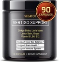VEGATOT Vertigo Supplement *USA Made and Tested* Εσωτερικό συμπλήρωμα αυτιού με Mane Lemon Balm του Ginger B1, B6, B12 - Ginkness Spinning Εσωτερική ισορροπία αυτιού