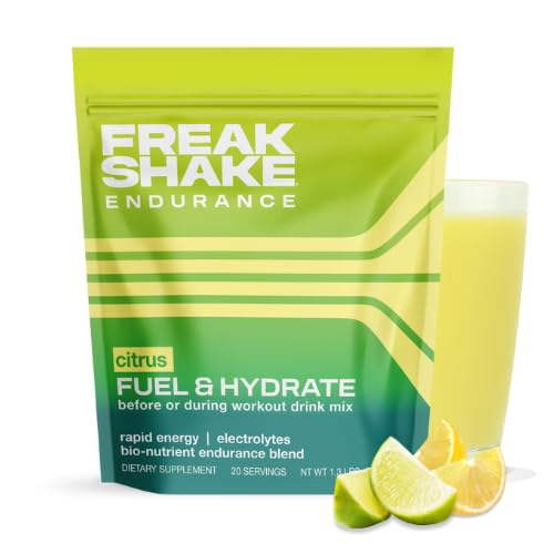 Freak Shake Anti-Fatigue Hydration - Citrus | Aids VO2 Max, Energy Capacity & Muscle Resilience with Natural Epicatechin & IsoQuercetin | 20 Servings