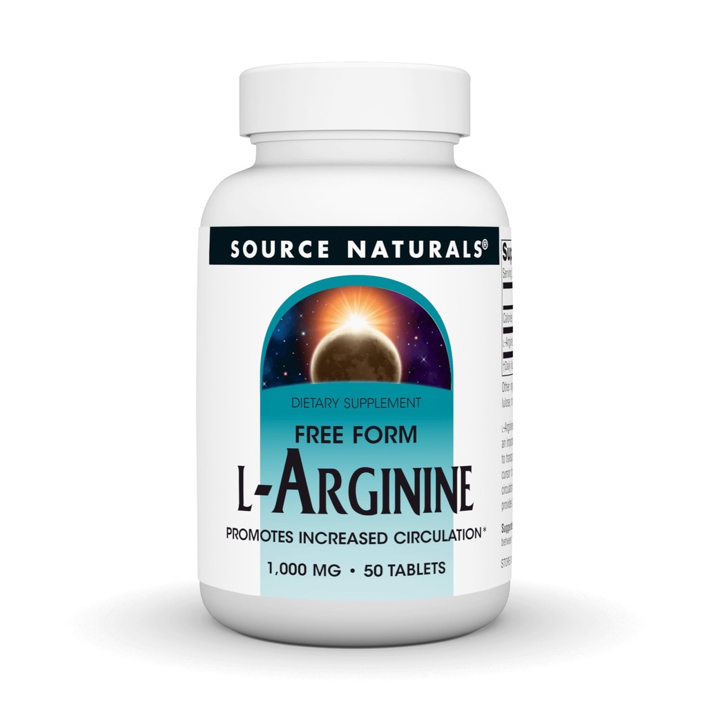 Source Naturals Η L- Αργινίνη Προάγει την Αυξημένη Πληθυσμό * 1000 mg Ελεύθερη μορφή - 50 δισκία