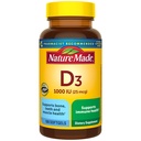 Nature Made Vitamin D3 1000 IU (25 mcg), συμπλήρωμα βιταμίνης D για τα οστά, τα δόντια, τους μυς και το ανοσοποιητικό υγεία, 100 Softgels, 100 ημέρες προσφοράς