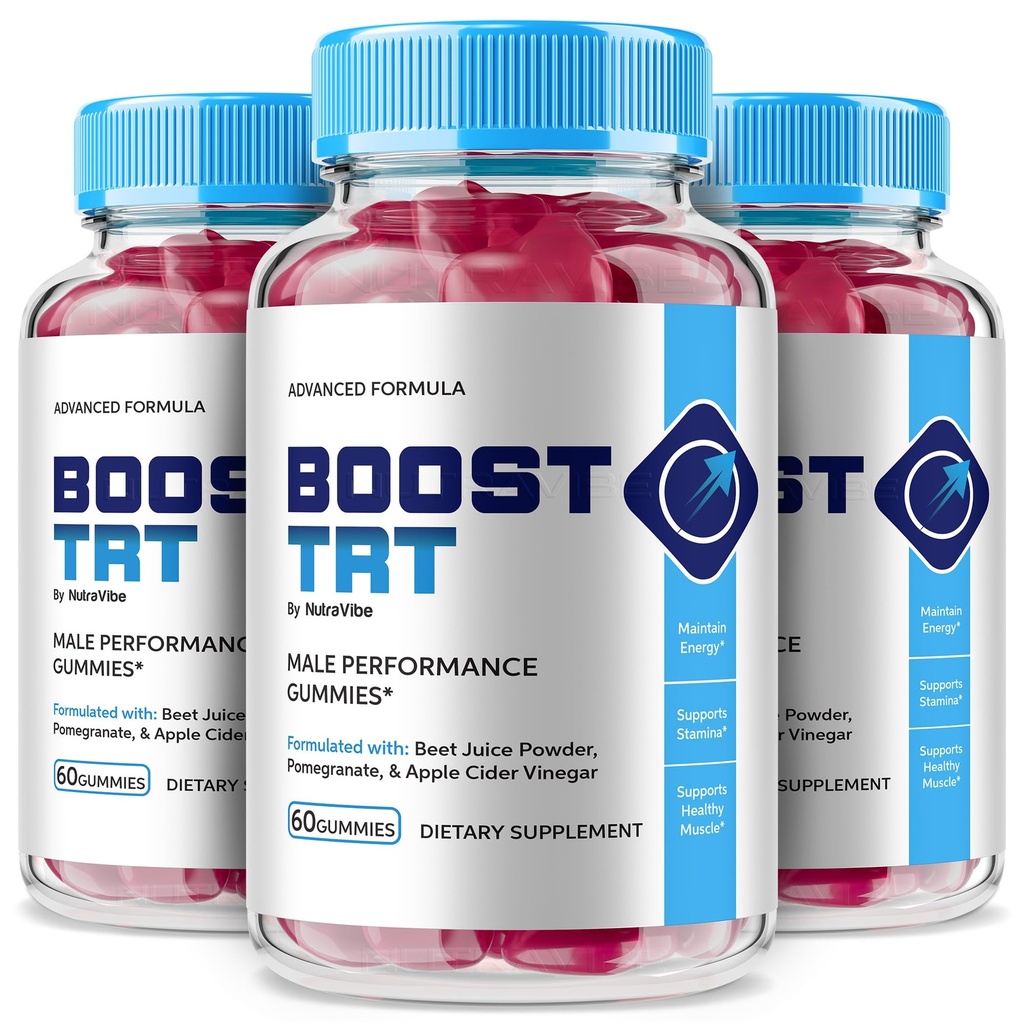 (3 Pack) Boost TRT Gummies – BoostTRT Premium Blend with Natural Ingredients for Stamina and Energy, Great-Tasting Performance Gummy, Easy-to-Chew, Offical Formula (180 Gummies)