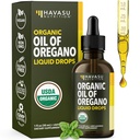 Organic Oil of Oregano Drops - High Strength Carvacrol Oregano Oil Liquid Drops for Daily and Seasonal Immune Support - 6 Month Supply - Alcohol Free, Non-GMO, USDA Certified & Vegan (200 Servings)