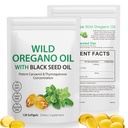 Oil of Oregano with Black Seed Oil, Oregano Oil Capsules, 120 Count, Natural Antioxidants, Non-GMO, Gluten Free, High Carvacrol & Thymoquinone for Immune Support