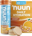 Nuun Immunity Electrolyte Tablets with Vitamin D, C, E, & A, Ginger, Elderberry, Magnesium & 4 Other Essential Electrolytes, Vegan, Orange Citrus, 8 Pack (80 Servings Total)