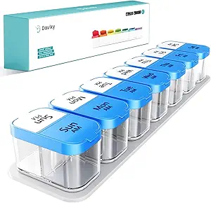 Daviky Pill Organizer, Big Daily Pill Organizer, XL Pill Box 2 φορές την ημέρα, Extra Large Weekly Pill Organizer Δύο φορές την ημέρα, Pill υποθέσεις Organizers 7 ημέρες AM PM, Big Pill Box Hill Holder
