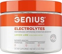 The Genius Brand Genius Electrolytes - Ηλεκτρολύτης σε σκόνη για ενεργούς τρόπους ζωής - Υποστηρίζει την ενυδάτωση, την ενέργεια, την αντοχή, την ανάπτυξη των μυών & την αποκατάσταση - λεμόνι Lime - 30 εξυπηρετούν