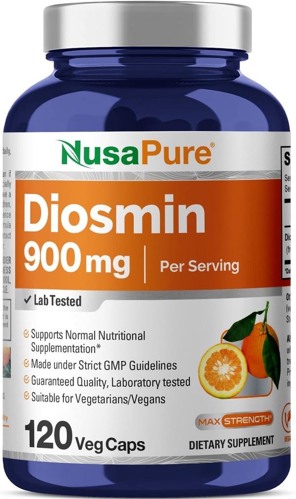 NusaPure Diosmin 900mg ανά σερβίς 120 Veggie Caps (Non-GMO, Vegan)