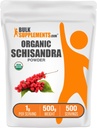 BulkSupplements.com Βιολογική σκόνη Schisandra - Βιολογικό συμπλήρωμα Schisandra, από Schisandra Berry - Χωρίς γλουτένη - 1g ανά υπηρεσία, 500g (1.1 lbs) (πακέτο των 1)