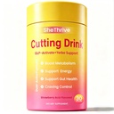 SheThrive Cutting Drink Mix | Berberine, Cinnamon, Yerba Mate, 5-HTP & FOS | Supports Satiety, Energy & Gut Health | Strawberry Açaí Flavor | Vegan, Sugar-Free - 30 Sticks (1Box)