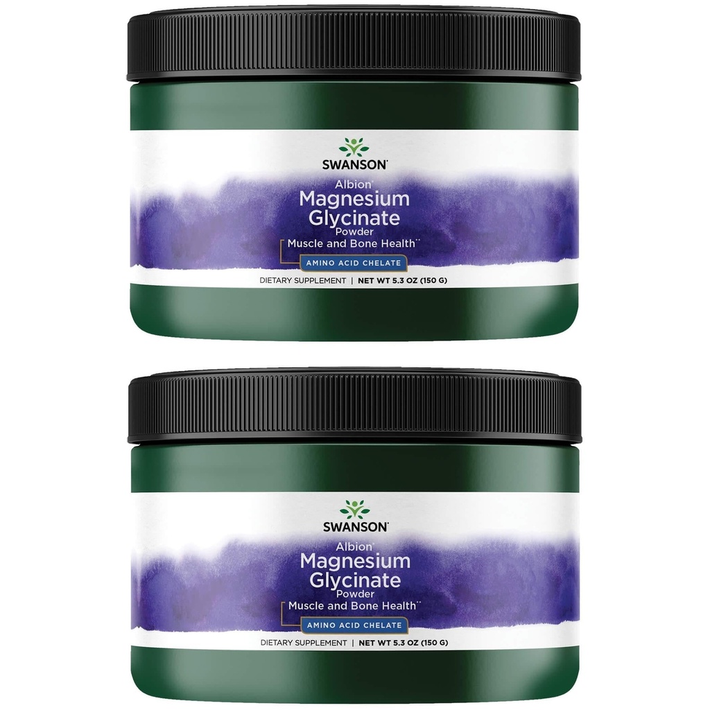 Swanson Albion Chelated Magnesium Glycinate 5.3 Ounce (150 g) Pwdr - (2 Pack)