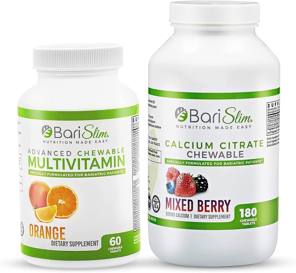 Barislim Bariatric Calcium Citrate & Advanced Chewable Multivitamin - Βαριατρική Βιταμίνη και συμπλήρωμα για τη μετα-βαριατρική χειρουργική συμπεριλαμβανομένης της γαστρικής παράκαμψης και γαστρικό μανίκι
