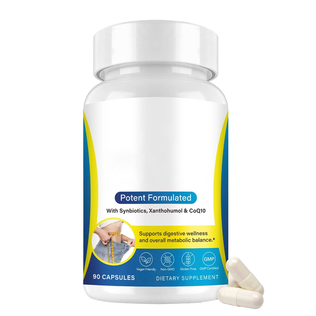 BHMSHY GLP-1 Supplement with Synbiotics, Xanthohumol & CoQ10 All Natural - Curb Appetite, Boost Metabolism & Support Gut Health for Women & Men Lean Body Support -