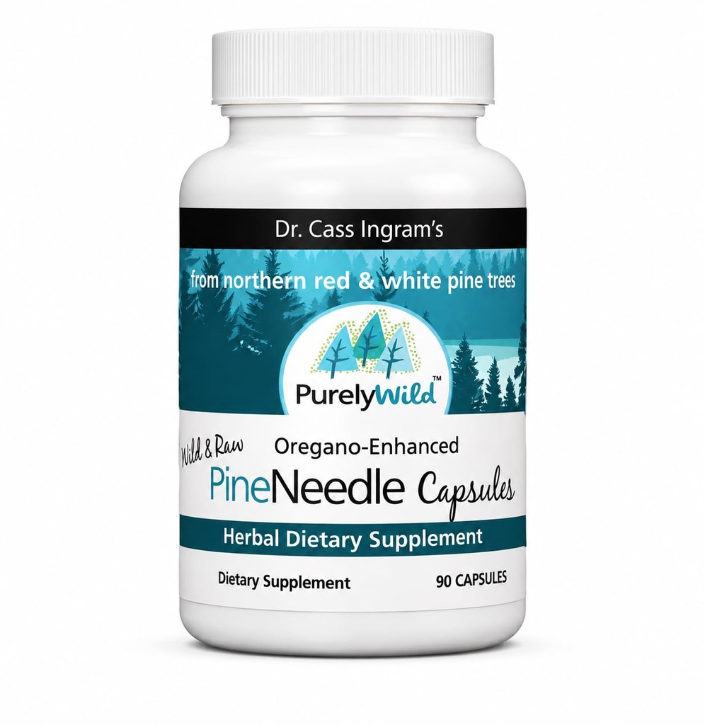 PURELY WILD Pine Needle Capsules with Spruce, Black Cumin & Oregano, Herbal Supplement, 90 Count