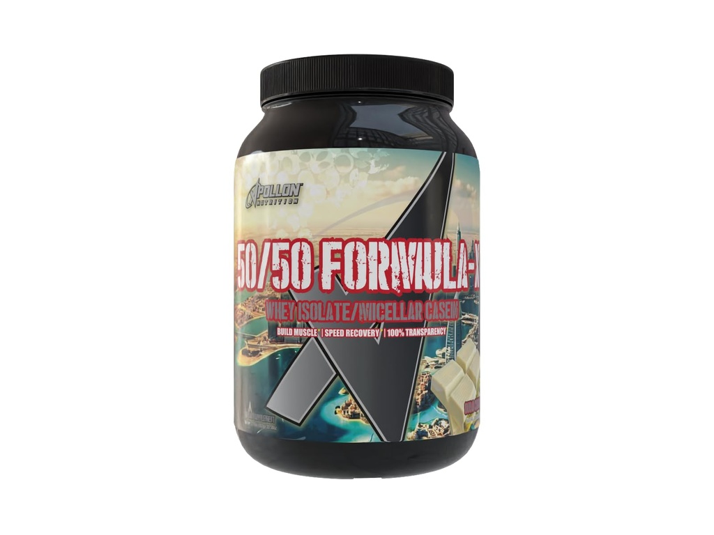 Apollon Nutrition 50/50 Formula-X | Whey Isolate and Casein Protein | 2 lb (Dubai Chocolate)