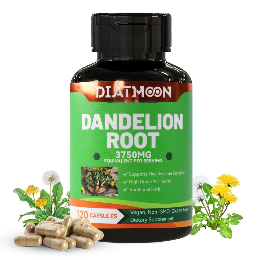 Dandelion Root Supplement 3750mg, 100% Vegetarian, Non-GMO, Gluten Free, 120 Capsules, 4 Month Supply
