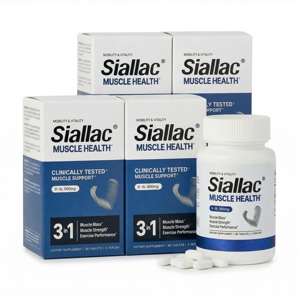 Muscle Health - Enhance Muscle Mass & Strength, Fast Workout Recovery, Reduce Fatigue & Boost Exercise Performance, 6-Sialyllactose (6-SL), 900mg, 90 Tablets (4-Pack | Best Value)
