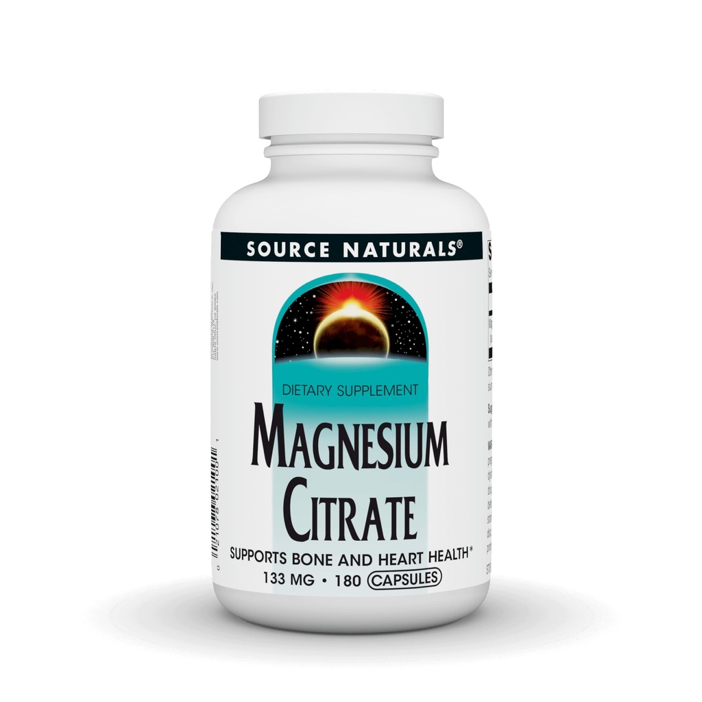 Source Naturals Magnesium Citrate, Supports Bone and Heart Health* 133 mg - 180 Capsules